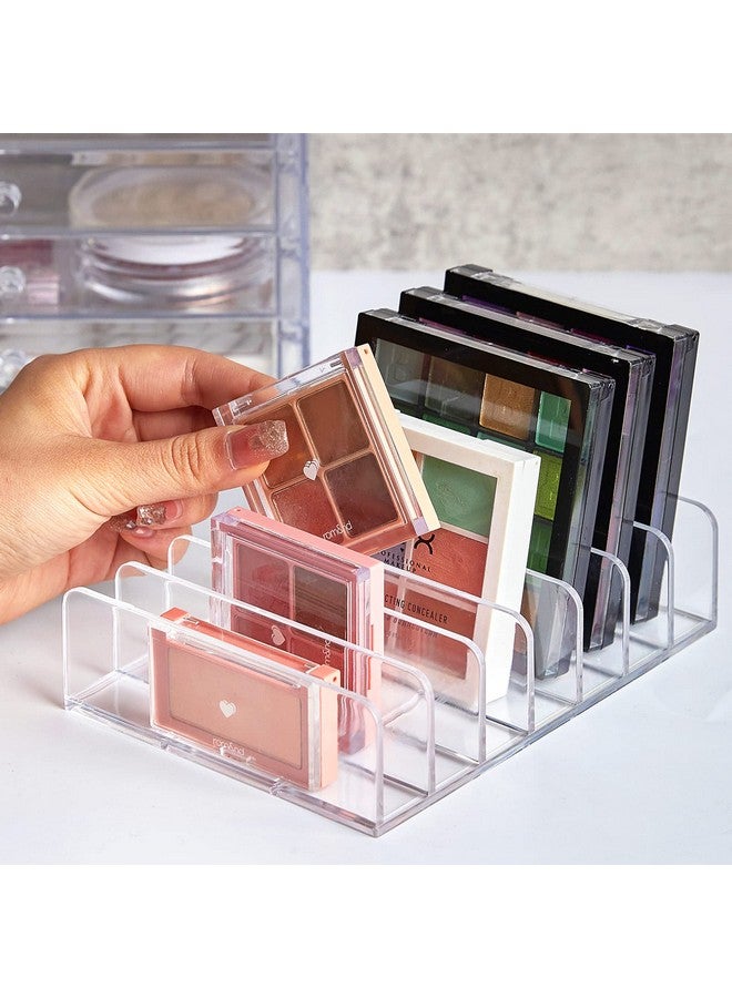 2 Pack Acrylic Eyeshadow Palette Makeup Organizer 7 Section Makeup Palette Organizer Cosmetics Display Storage Holder For Eyeshadow Palettes Blush Contour Kits Sunglasses