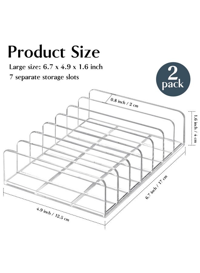 2 Pack Acrylic Eyeshadow Palette Makeup Organizer 7 Section Makeup Palette Organizer Cosmetics Display Storage Holder For Eyeshadow Palettes Blush Contour Kits Sunglasses