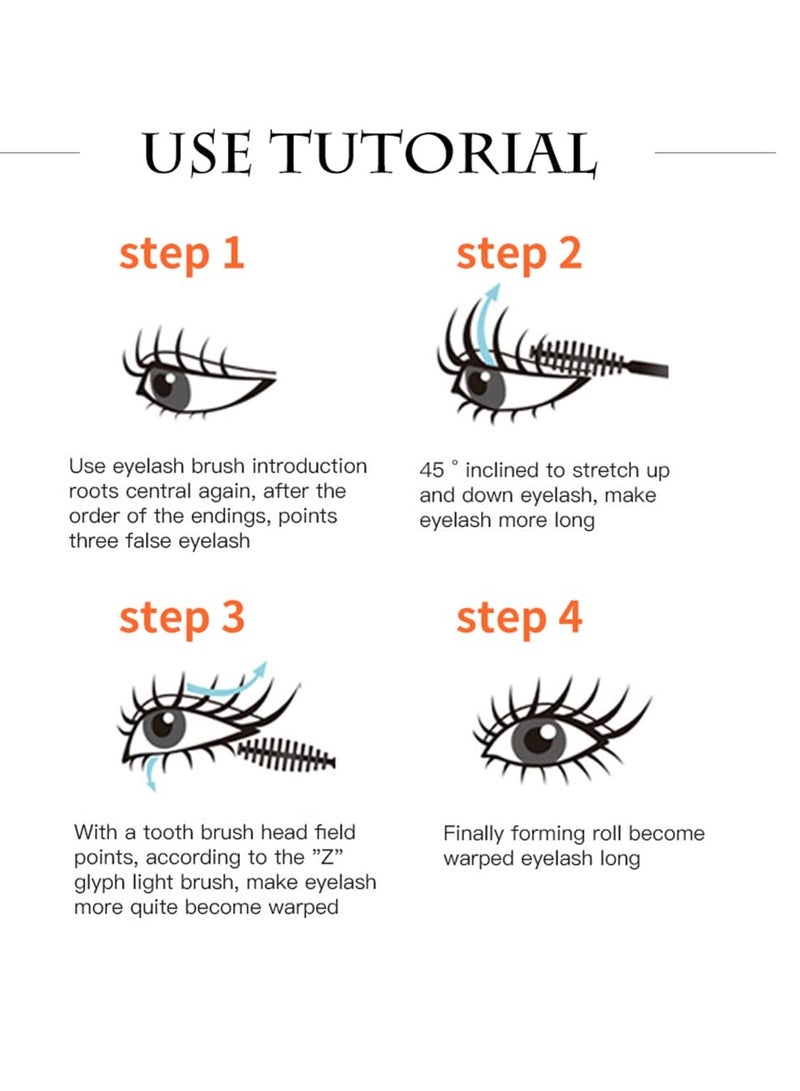 Eyelash Mascara Waterproof & Long Lasting, 4D silk Fiber Lash Mascara Volume and Length Eye Makeup Sparkling Diamond Mascara