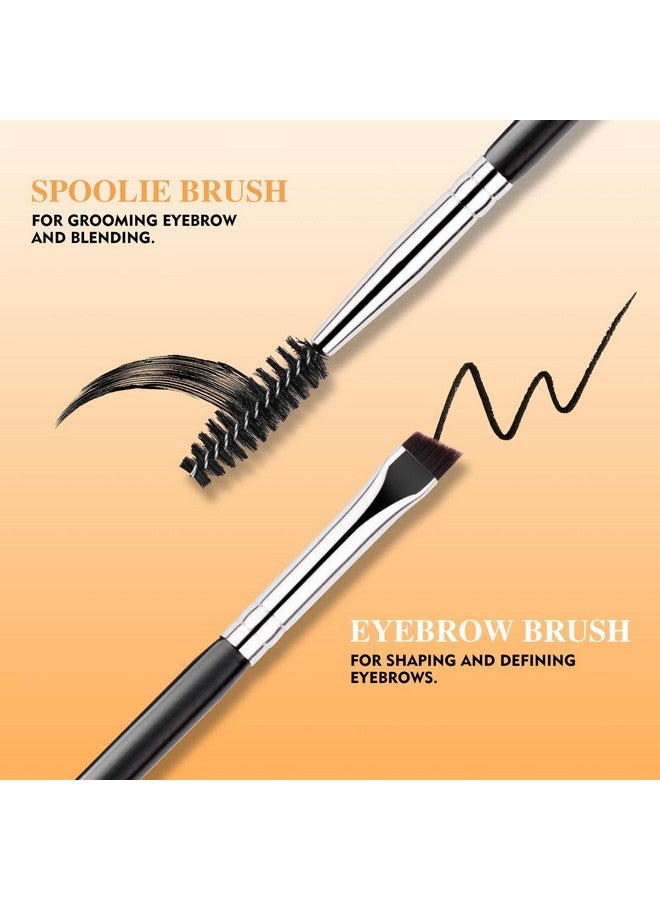 Duo Eyebrow Brushprofessional Angled Eye Brow Brush And Spoolie Brush