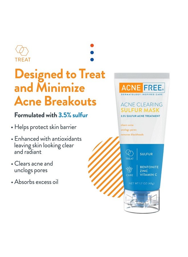 Acne Clearing Sulfur Mask 1.7 Oz Absorbs Excess Oil And Unclogs Pores With Vitamin C And Bentonite Clay