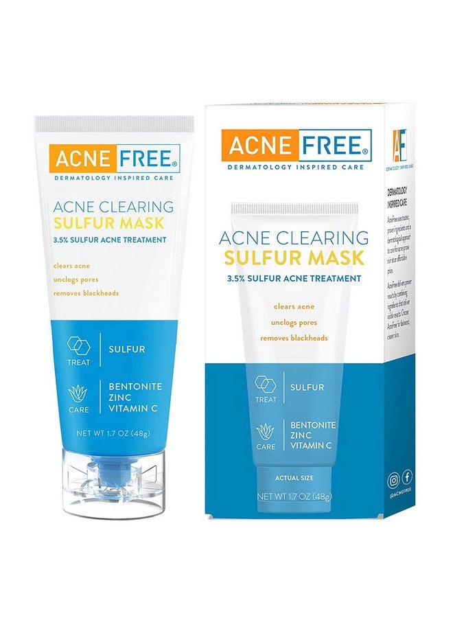 Acne Clearing Sulfur Mask 1.7 Oz Absorbs Excess Oil And Unclogs Pores With Vitamin C And Bentonite Clay