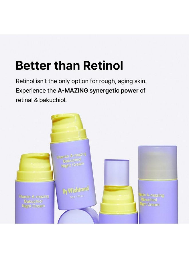 Vitamin A Mazing Bakuchiol Retinal Night Cream Korean Retinol Alternative Anti Aging For Fine Line Saggy Dry Skin For Sensitive Skin 1.05 Oz 30G