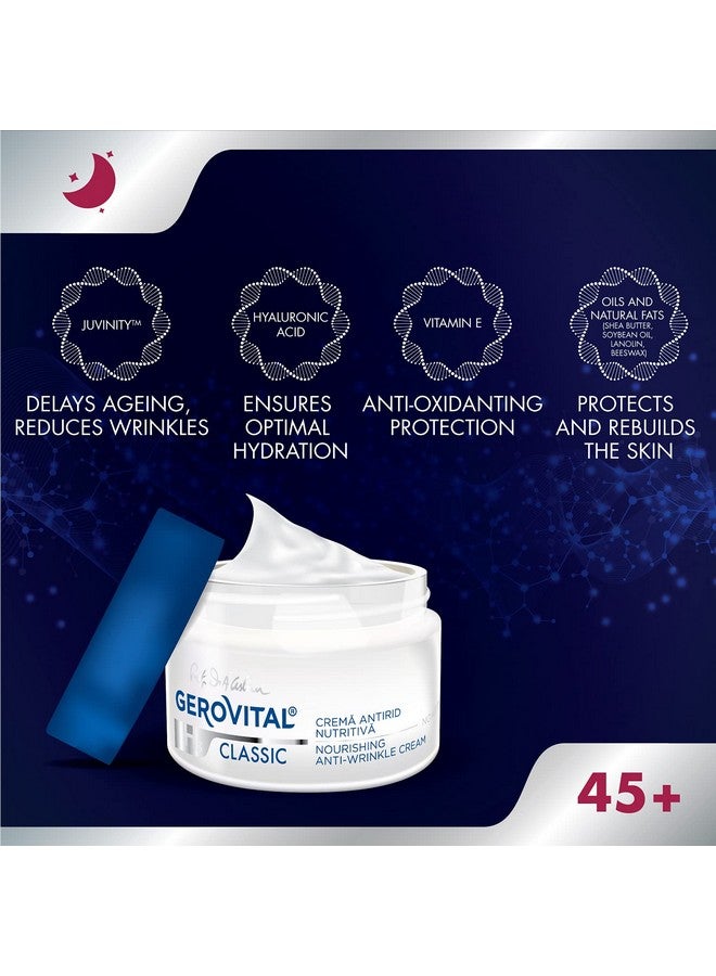 H3 Classic Nourishing Anti Wrinkle Night Cream With Juvinity™ + Vitamin E + Hyaluronic Acid 45+ (50 Ml)