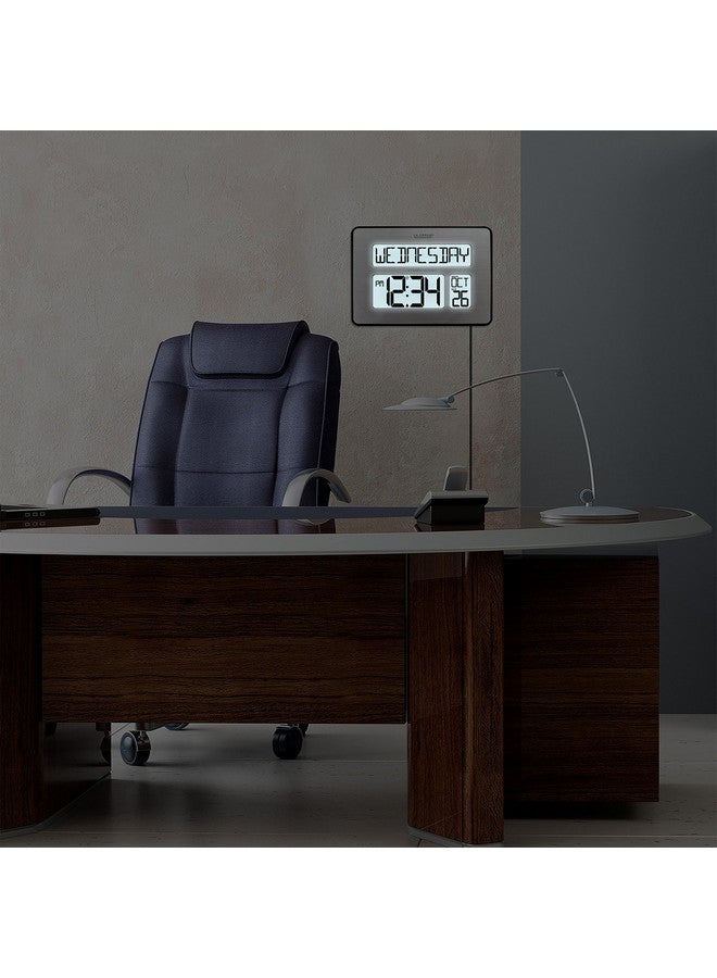 513 1419Blv4 Int Backlight Atomic Full Calendar Clock With Extra Large Digits