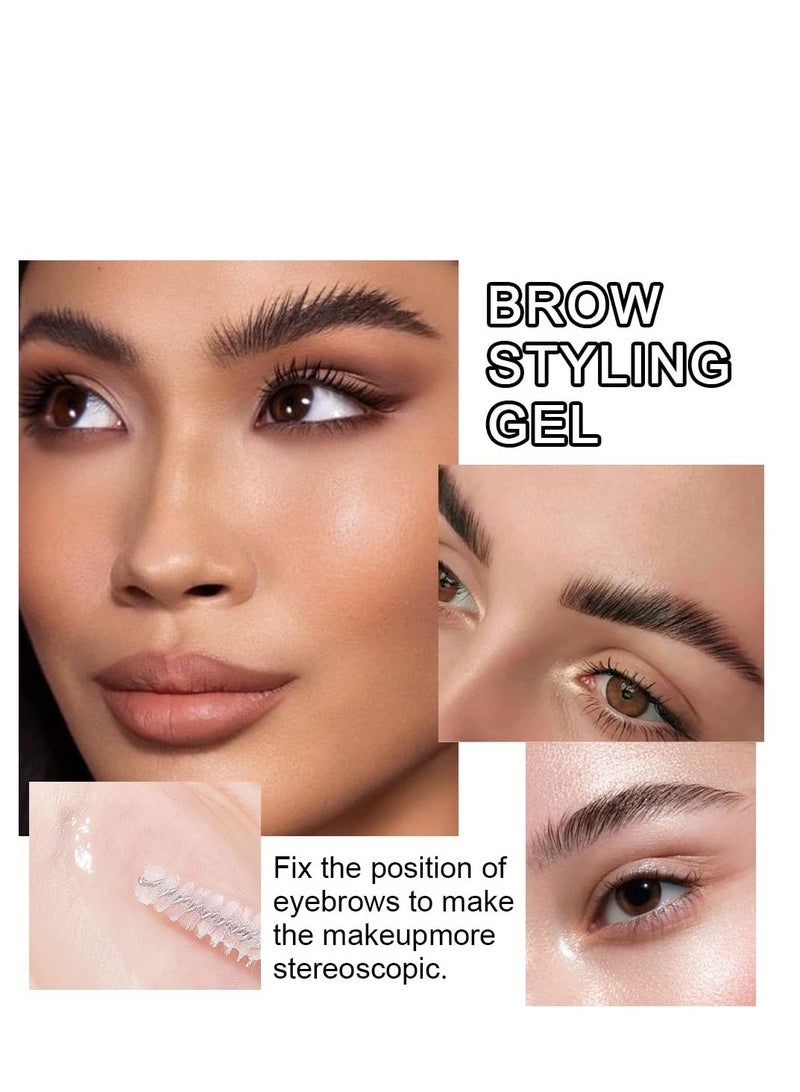 2Pcs Clear Brow Mascara Setting Gel Makeup Set,Eye Brow Eyebrow Glue Soap Wax Lift Gel Clear,gel para cejas transparente,Brow Fast Sculpt,Cruelty Free,Long Lasting Waterproof Cosmetics Make Up