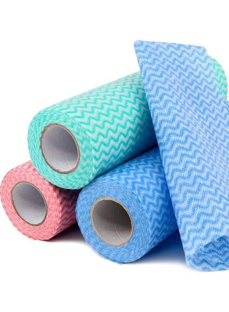 500Pcs/5 Roll Reusable Cleaning Wipe Household &Kitchen Towels Disposable Cleaning Cloth Multicolour
