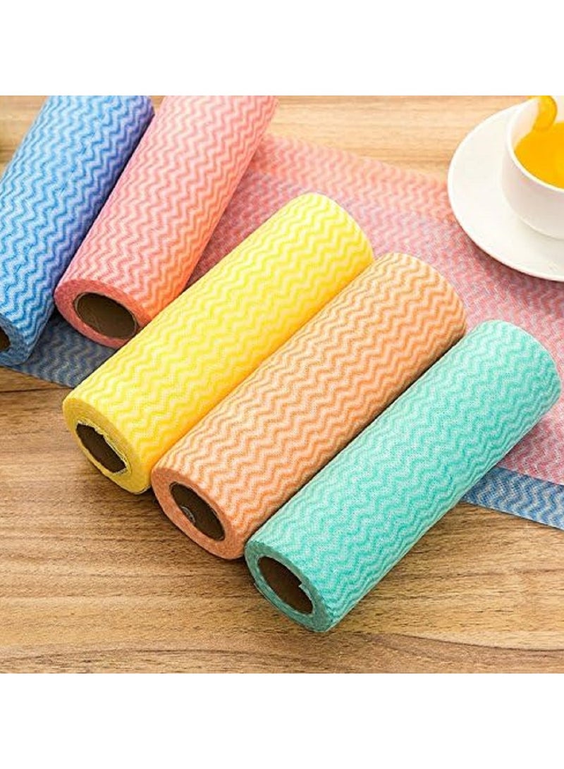 1000Pcs/10 Roll Reusable Cleaning Wipe Household &Kitchen Towels Disposable Cleaning Cloth Multicolour