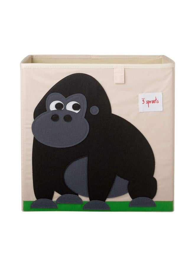 Large 13 Inch Square Foldable Fabric Storage Shelf Cube Organizer Box Soft Toy Or Clothing Bin For Children And Baby Items Gorilla