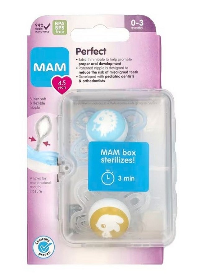 Perfect Pacifier 0 3 Months Boy 2 Count
