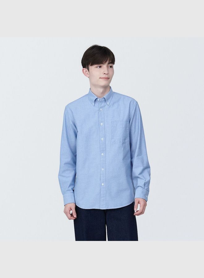 Washed Oxford Button Down Long Sleeve Shirt