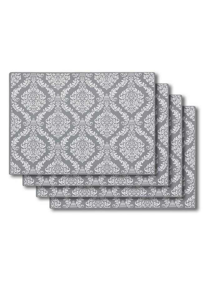 Silicone Placemats For Dining Table Place Mats For Toddlers Kids Baby Set Of 4 Waterproof Non Slip Rubber Placemats Heat Resistant Table Mats For Kitchen Counter Protector (Light Grey)