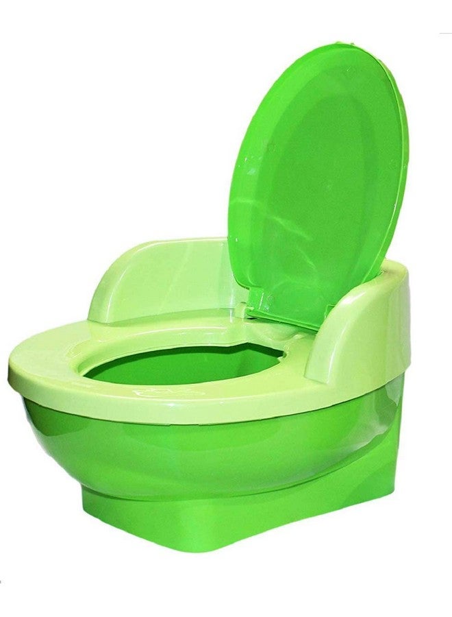 Baby Toilet Training Potty Seat With Upper Closing Lid And Removable Bowl (Green)