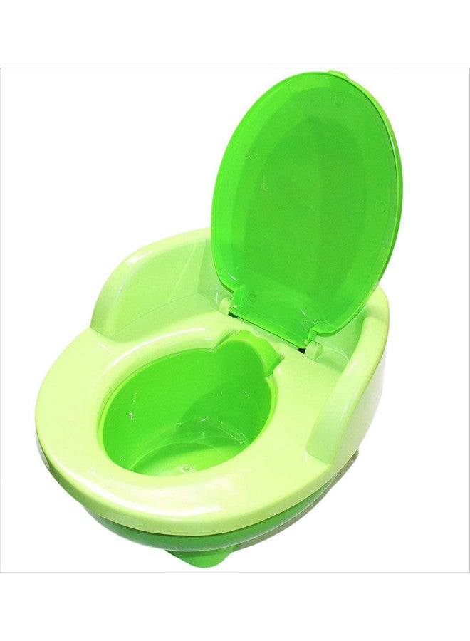 Baby Toilet Training Potty Seat With Upper Closing Lid And Removable Bowl (Green)