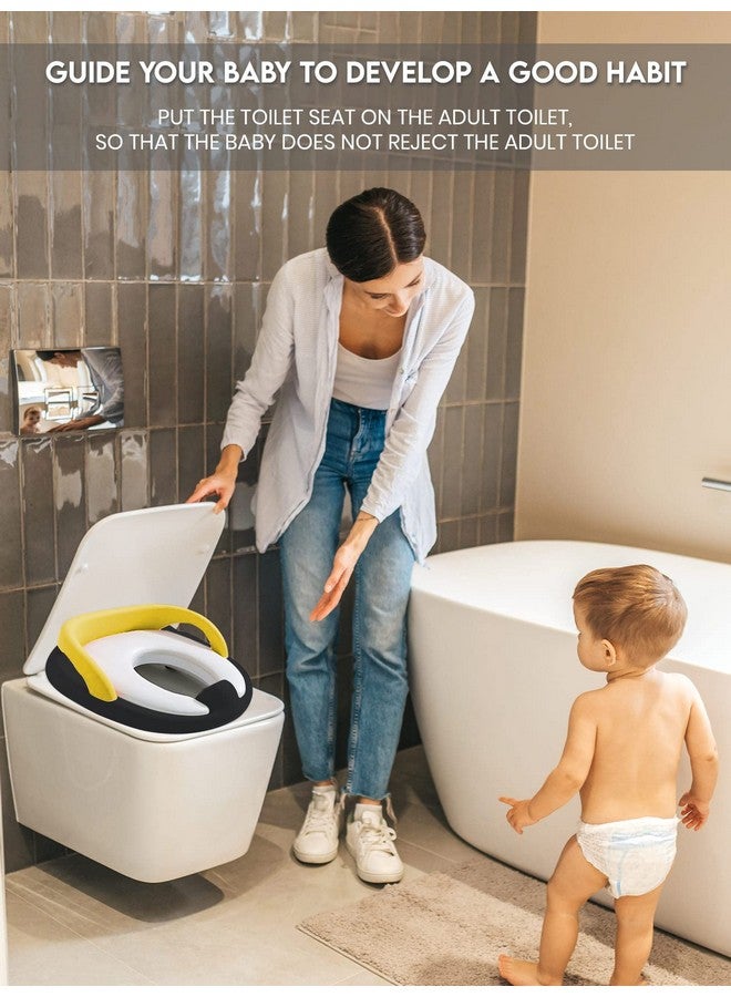 Baby Potty Training Seat Toddler Toilet Pot Toilet Training Chair For Kids Toddlers Comfortable Safe Cushioned Potty Seat For Western Toilet 0 To 5 Years (Potty Seat Yellow Black)