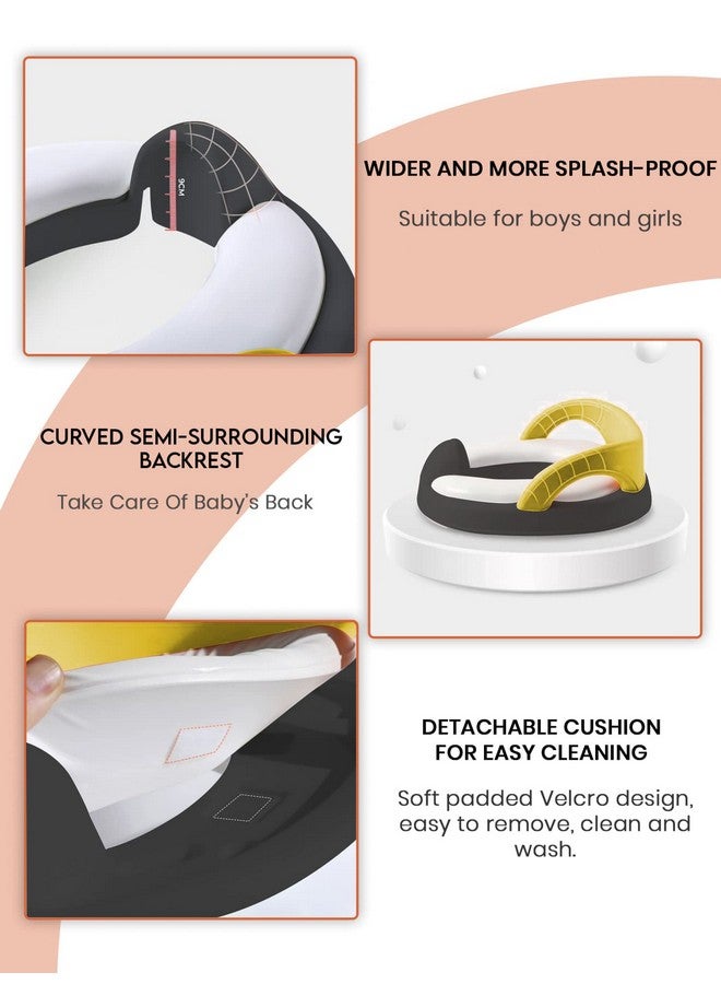 Baby Potty Training Seat Toddler Toilet Pot Toilet Training Chair For Kids Toddlers Comfortable Safe Cushioned Potty Seat For Western Toilet 0 To 5 Years (Potty Seat Yellow Black)