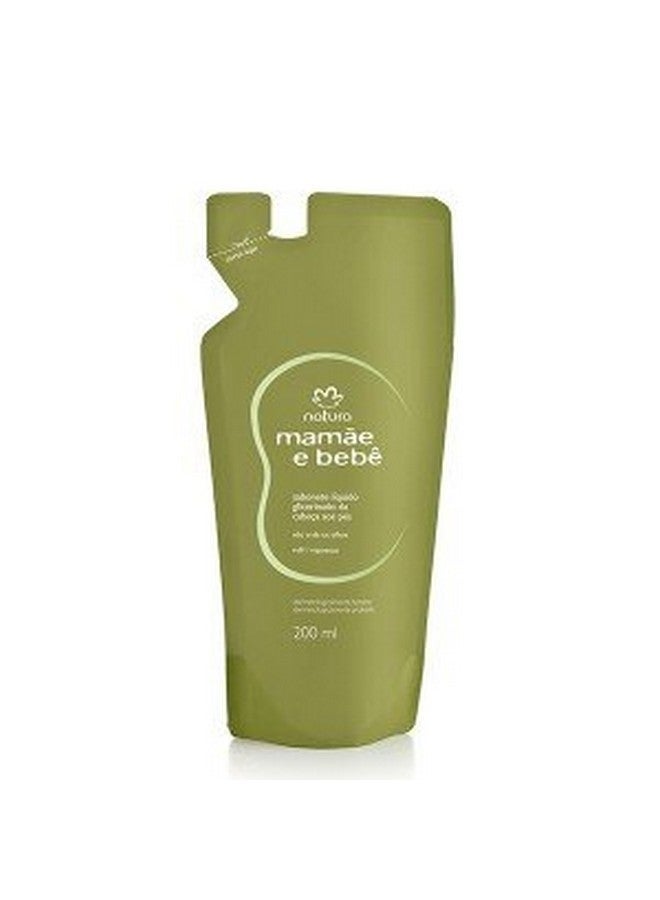 Linha Mamae Bebe Natura Sabonete Liquido Glicerinado Da Cabeca Aos Pes (Refil) 200 Ml (Natura Mom & Baby Collection Glycerin Liquid Soap Head To Toe (Refill) 6.76 Fl Oz)