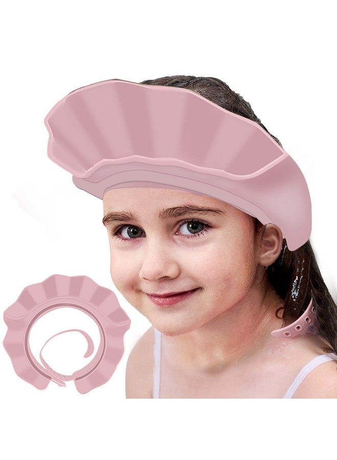 Baby Kids Shower Cap Shower Cap For Kids Shampoo Bath Bathing Hat Silicone Adjustable Washing Hair Shower Bathing Protection Bath Cap For Toddler Baby Kids Children (Pink)