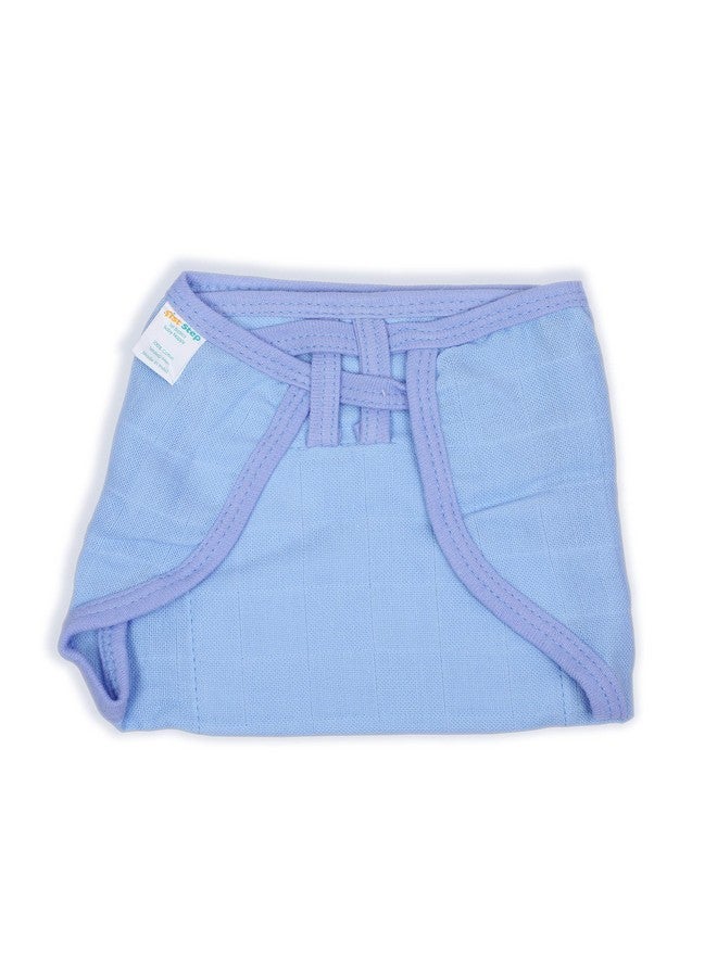 Washable And 100% Cotton Nappies (Blue Medium)