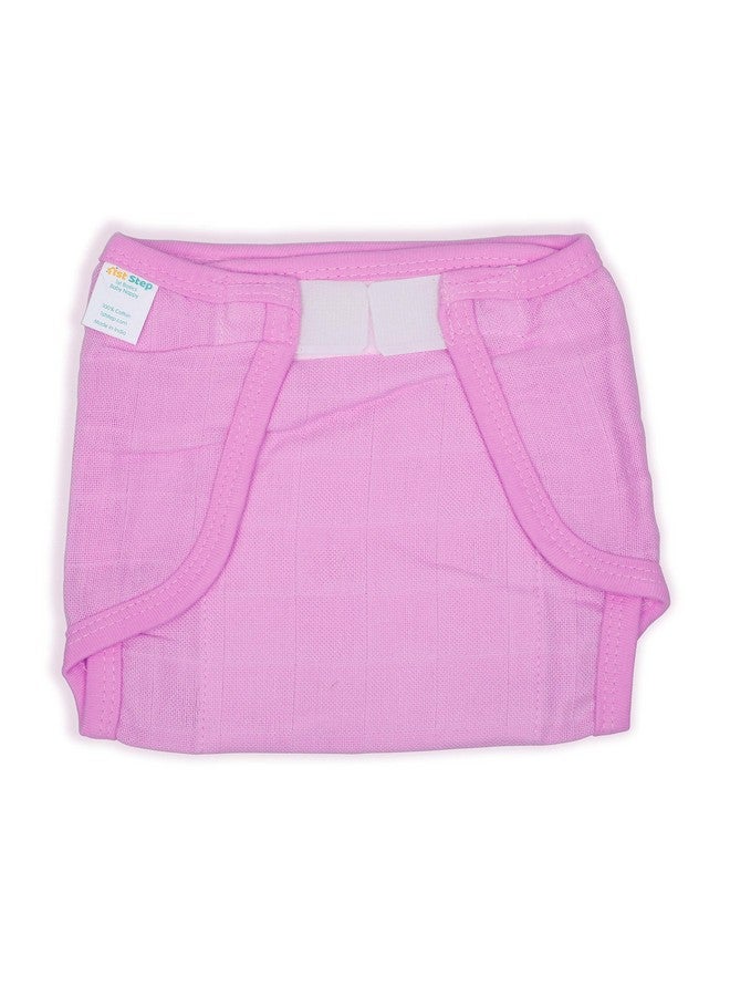 Washable And 100% Cotton Nappies (Pink Medium)