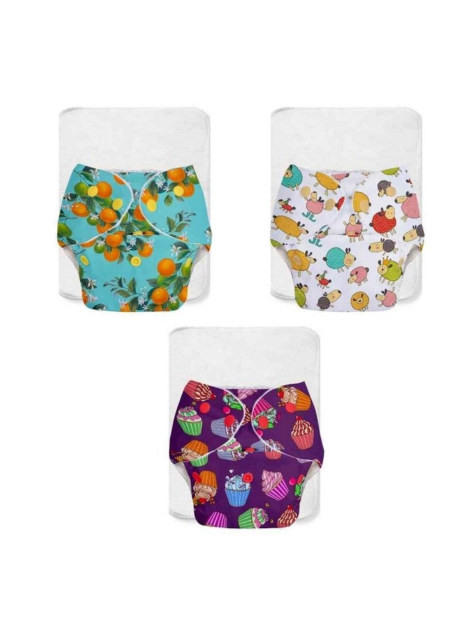 Basic Pack Of 3 Cloth Diaper For Baby Washable & Reusable Cotton Cloth Diaper 0 3 Years Freesize Adjustable Reduces Rash With Quick Dry Pad Insert