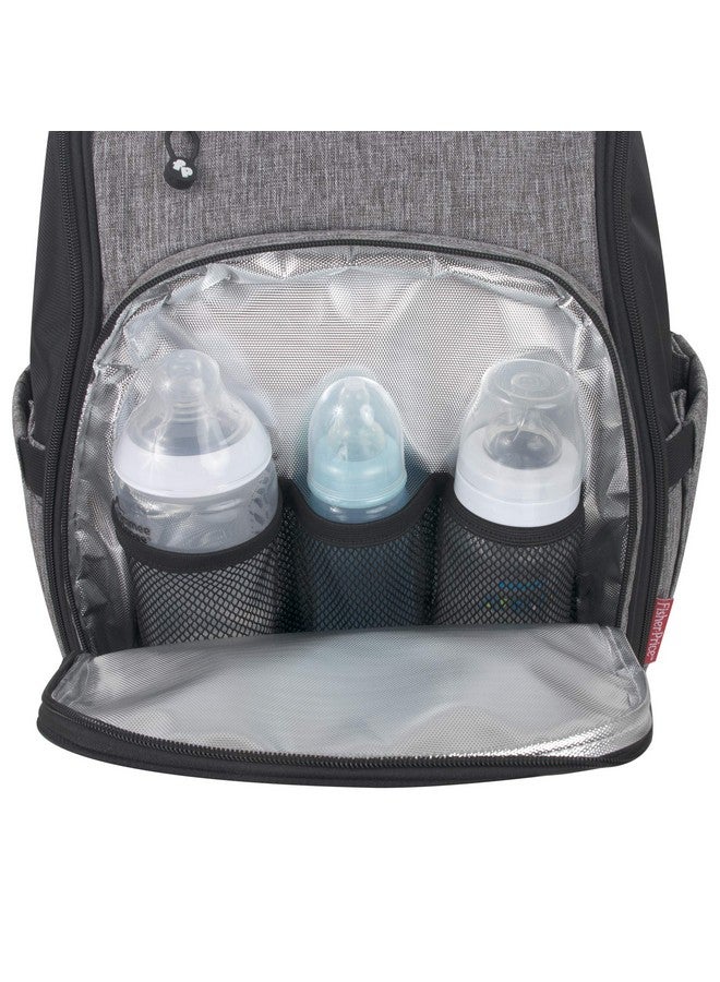 Large Grey Diaper Bag Backpack With Changing Pad And Stroller Straps (Grey Kaden)