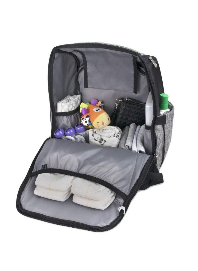 Large Grey Diaper Bag Backpack With Changing Pad And Stroller Straps (Grey Kaden)