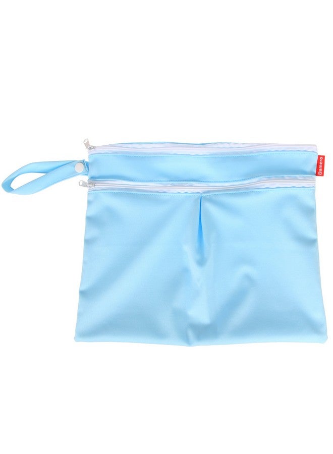 2Pack Waterproof Wet Bag Reusable Wet Dry Bag Organizer For Travel Beach Diapers Breast Pump Parts And Wet Swimsuits Green+Blue