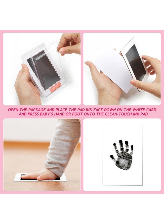 Clean Touch Ink Pad Newborn Baby Handprint And Footprint Pet Paw Print Kit Inkless Infant Hand And Foot Stamp (Black 4.9 × 3.14 Inch)