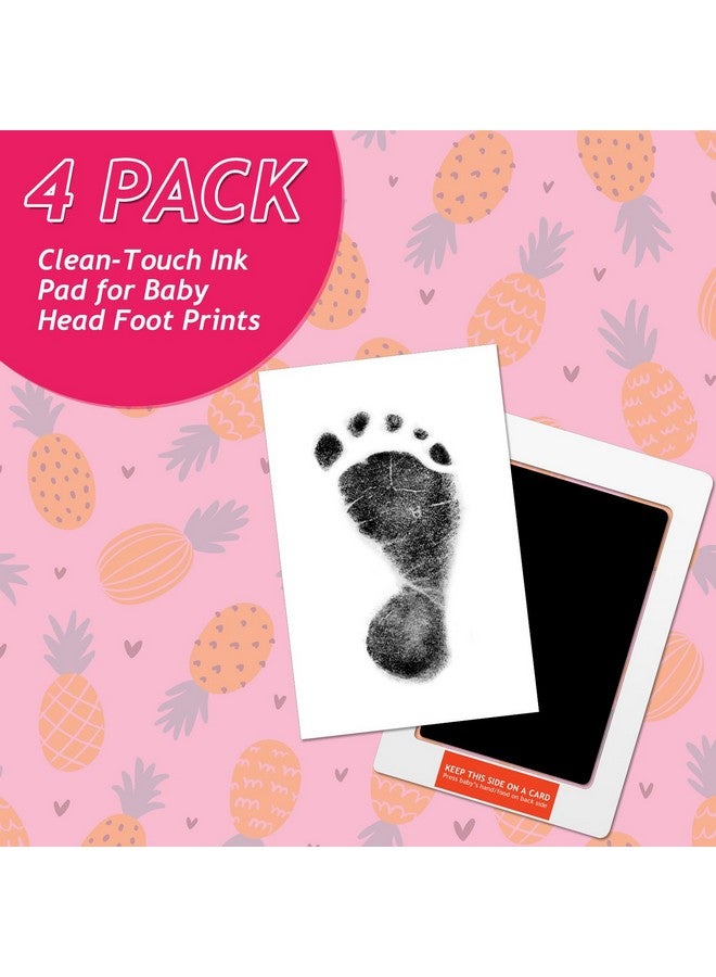 Clean Touch Ink Pad Newborn Baby Handprint And Footprint Pet Paw Print Kit Inkless Infant Hand And Foot Stamp (Black 4.9 × 3.14 Inch)