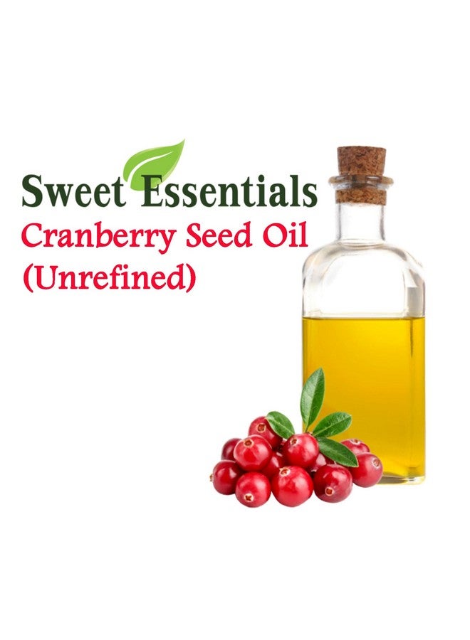 Organic Virgin Cranberry Seed Oil Imported From Canada Various Sizes 100% Pure Unrefined Cold Pressed Natural Moisturizer For Skin Hair & Face By Sweet Essentials (2 Fl Oz Glass)