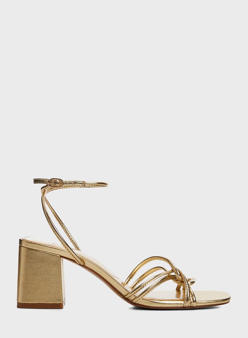 Ankle Strap Mid Heel Sandals