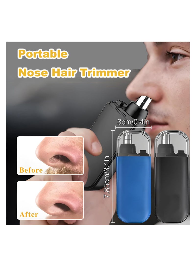 Portable Nose Hair Trimmer for Men & Women, Versatile Nose Trimmers for Ear, Eyebrows, USB Rechargeable, Waterproof, Painless Trimming, Long-Lasting Battery (2PCS)