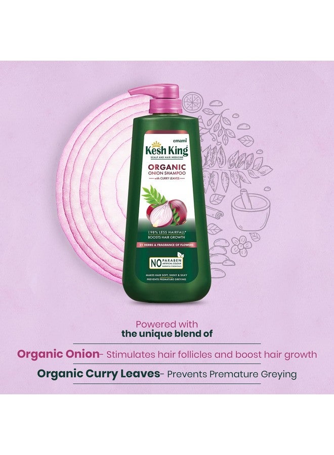 Organic Onion Shampoo With Curry Leaves Reduces Hair Fall Upto 98% Boosts Hair Growth&Keeps Hair Smooth Upto 48Hrsrepairs Dry&Damaged Hairmakes Hair Silky&Bouncy 600Ml 625 Grams