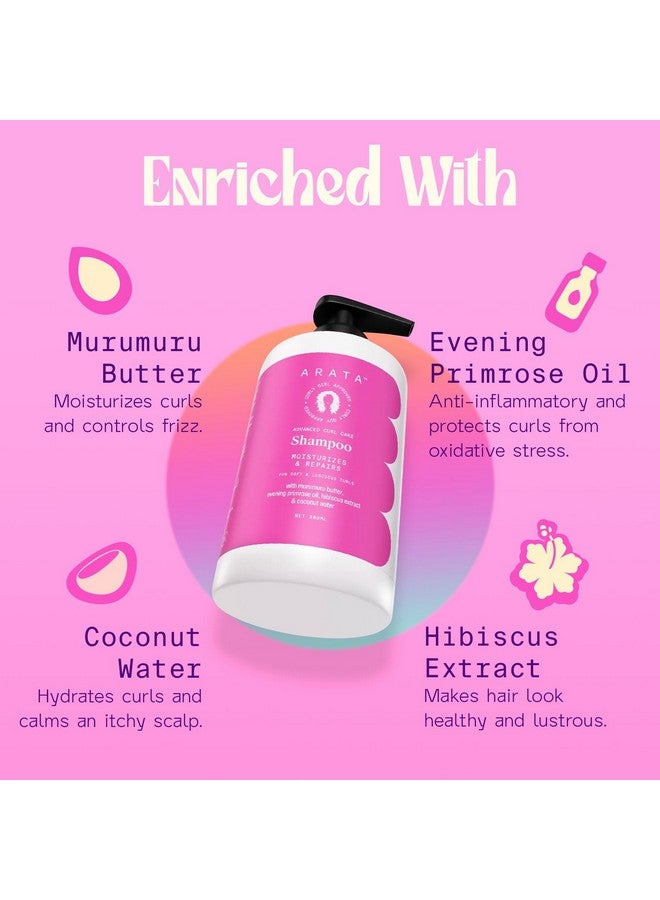 Advanced Curl Care Hair Shampoo (300 Ml) For Dry & Frizzy Hair Murumuru Butter Evening Primrose Oil Hibiscus Extract & Coconut Water Cleanses & Repairs Damaged Hair Cg Approved