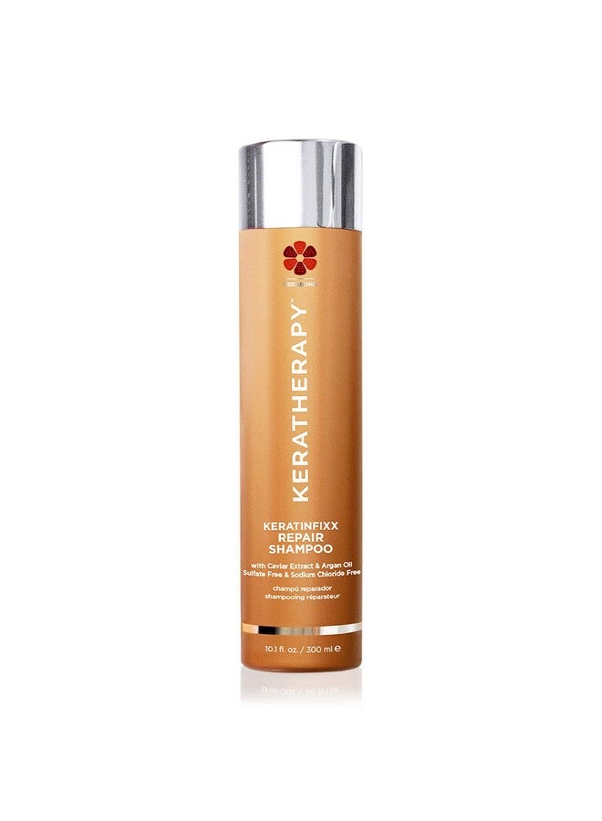 Keratin Infused Keratinfixx Repair Shampoo 10.1 Fl. Oz. 300 Ml Repair Shampoo For Dry Damaged Or Frizzy Hair With Caviar Extract Argan Oil & Kerabond Technology To Repair Breakage