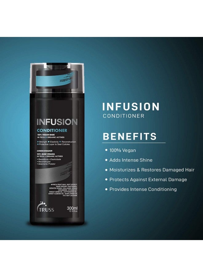 Infusion Conditioner For Dry Damaged Hair 100% Vegan Base Deeply Hydrates Protects & Restores For Strong Soft Shiny Hair Anti Aging Conditioner For Color Treated Hair