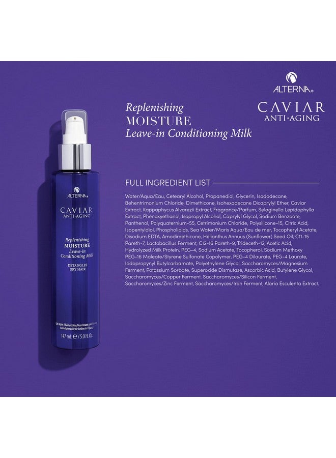 Alterna Caviar Antiaging Replenishing Leavein Conditioning Milk 5 Ounce ; Detangles Dry Hair ; Sulfate Free Paraben Free