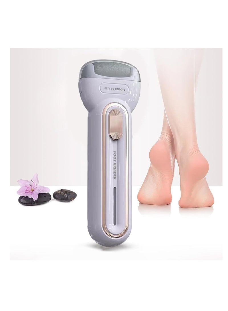 Purple Electric Feet Callus Remover - Portable USB Rechargeable Foot File Pedicure Tool with 3 Grinding Heads, Ideal for Dead Skin and Hard Calluses