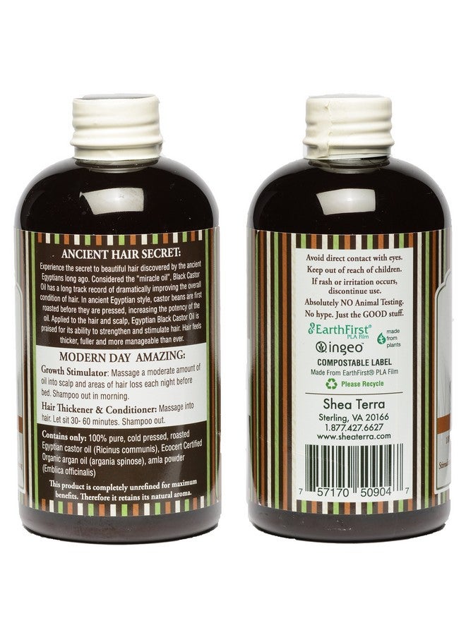 100 Percent Pure Egyptian Black Castor Extra Virgin Oil Argan And Amla All Natural Strengthening And Conditioning Hair Oil For Healthy Hair Growth And Scalp 8 Oz