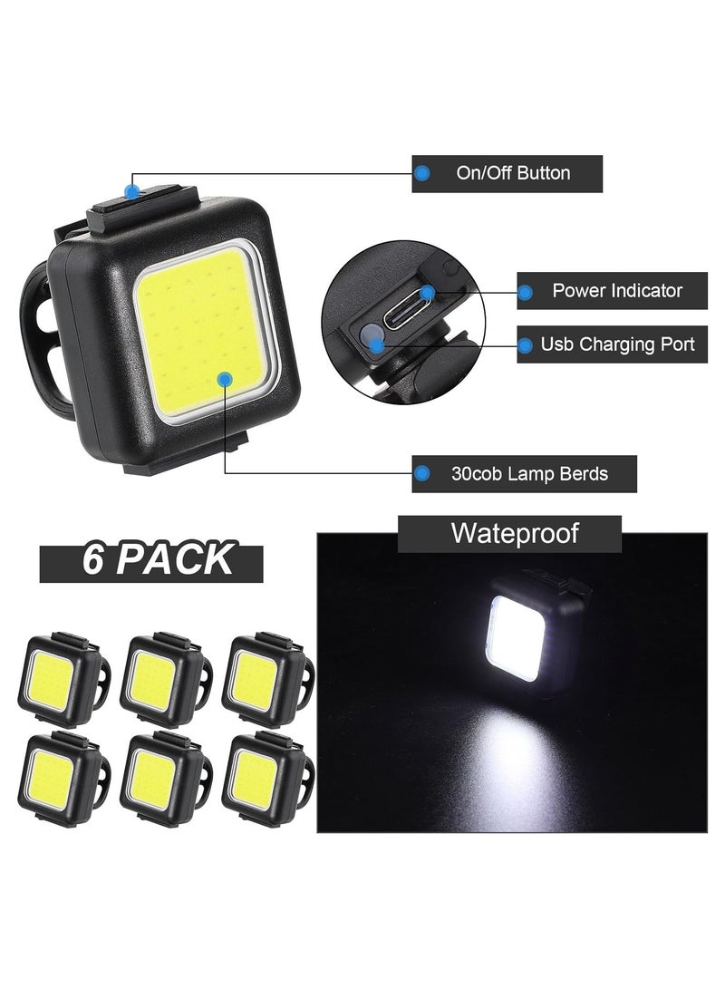 6 PCS Outdoor Night Running Lights for Runners High Visibility Rechargeable Clip on Flashlight Dog Lights for Night Walking Lightweight Usb Reflective Running Gear for Hiking Jogging Stroller