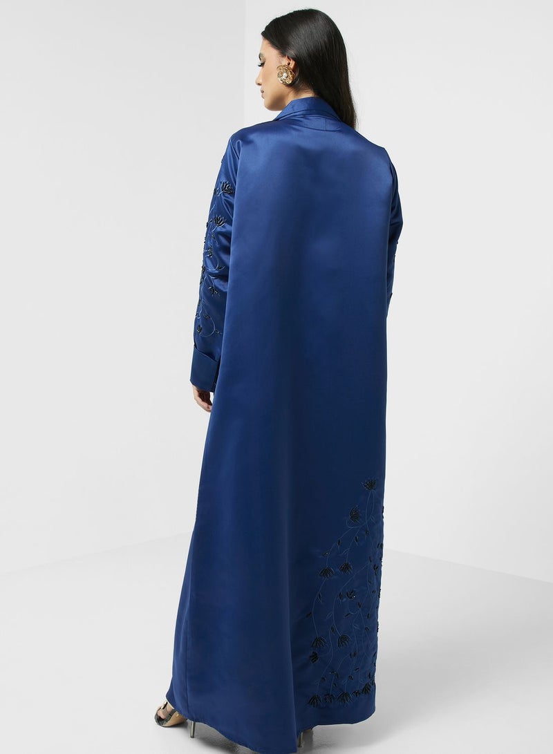 Embroidered V-Neck Abaya