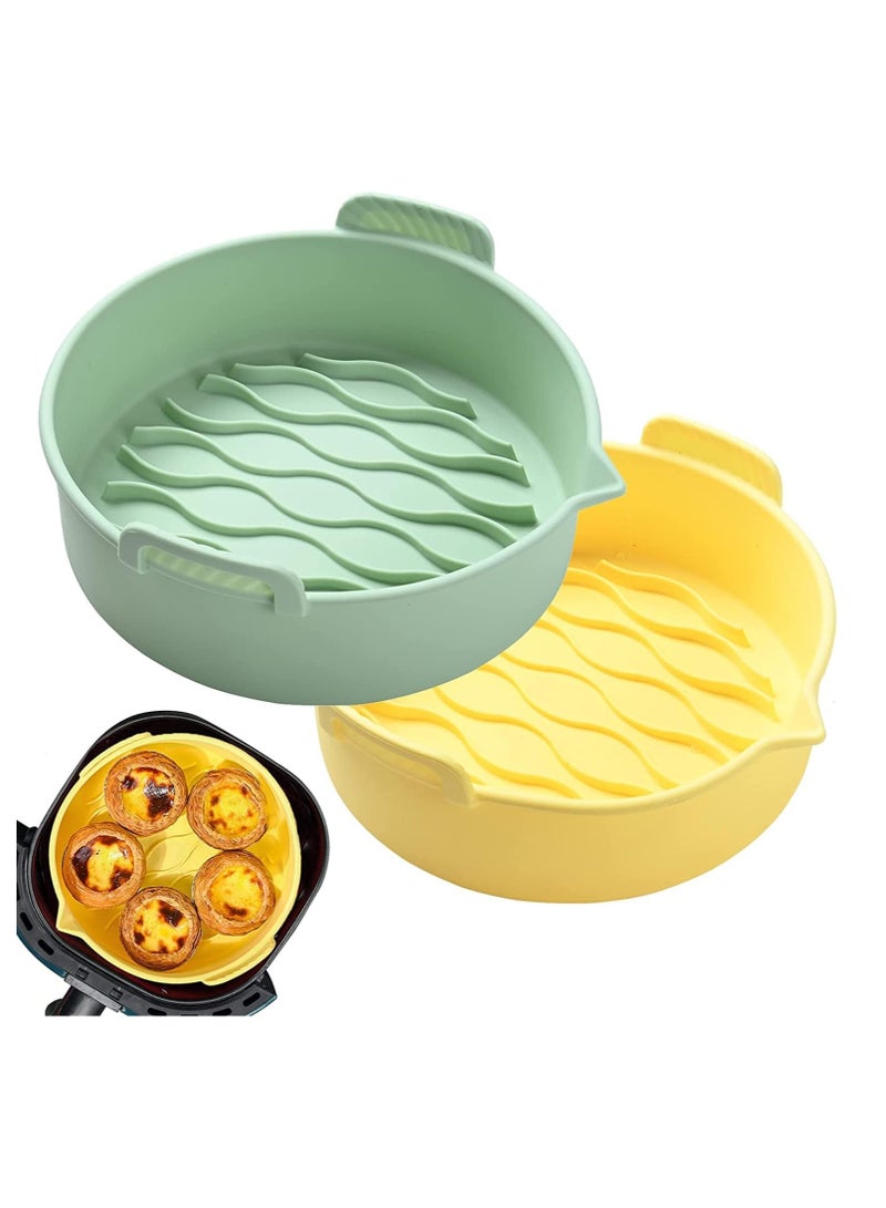 Air Fryer Silicone Liners, 7.8 inch Air Fryer Round Basket Bowl, Reusable Air Fryer Baking Tray, for Basket Size 3.6 to 7 QT, Non-stick, Food Safe, Great Instant Pot Kitchen Accessories