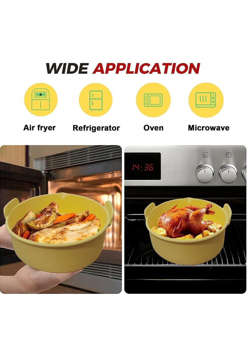 Air Fryer Silicone Liners, 7.8 inch Air Fryer Round Basket Bowl, Reusable Air Fryer Baking Tray, for Basket Size 3.6 to 7 QT, Non-stick, Food Safe, Great Instant Pot Kitchen Accessories