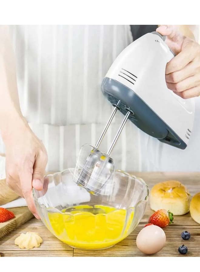 Turbo 7 Speed 250W Hand Mixer With 2 Beaters 2 Dough Hooks And 2L Bowl