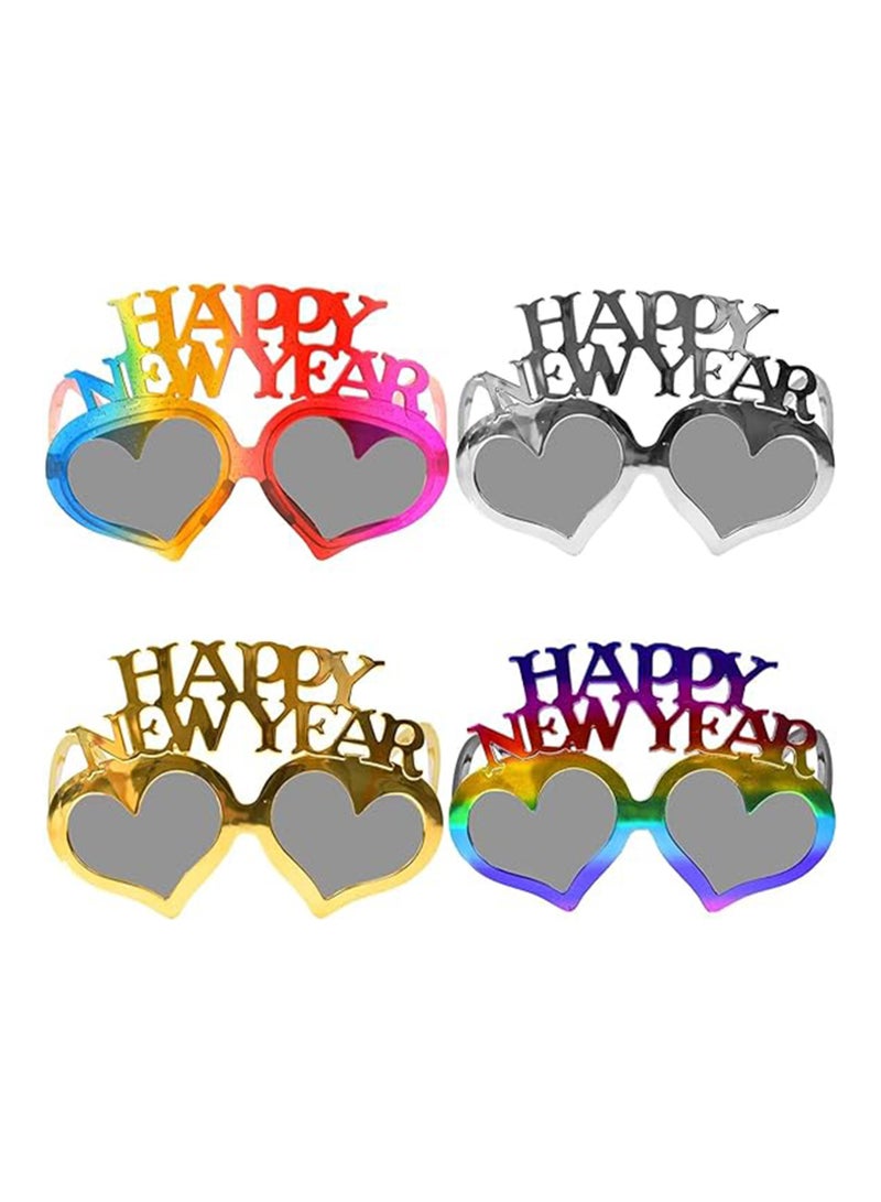 4 Pack Happy New Year Eyeglasses Fancy New Year Party Glasses Funny Sunglasses Eyewear