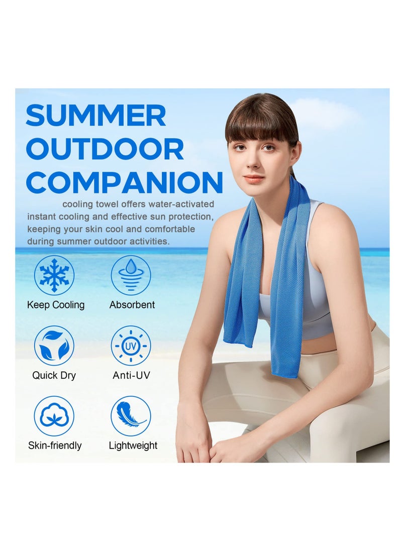 Instant Cooling Towel - Stay Refreshed During Sports, Yoga, Golf, Gym, and More! Snap Cooling Towel for Neck, Workout - Large Size: 40”x 12”