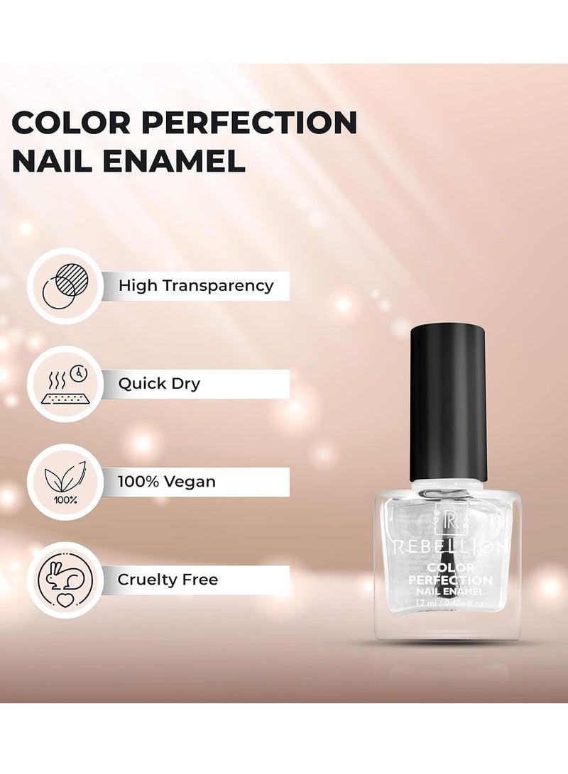 Rebellion Color Perfection Nail Enamel Top Coat 12ml Transparent Noble RG42