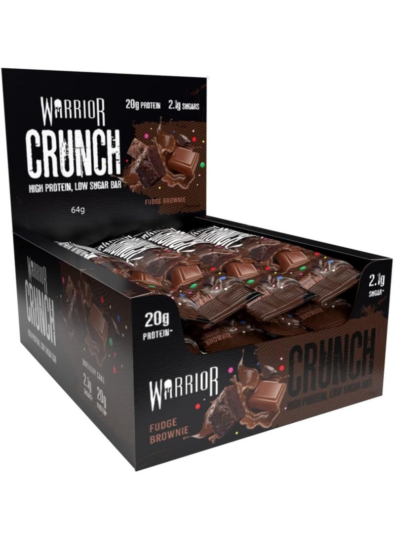 WARRIOR Crunch High Protein Bar Fudge Brownie Flavor 64g Pack of 12