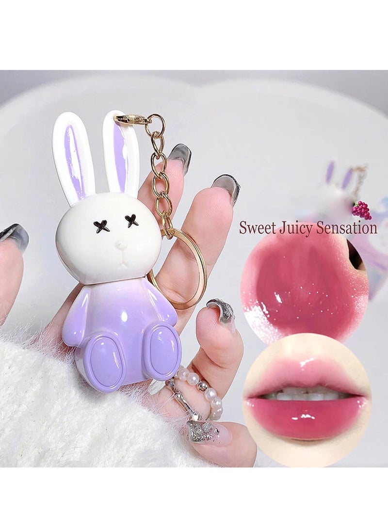 6pcs Lip Gloss Liquid Lipsticks Set, Bunny Rabbit Moisturizing Hydrating Glow Oil Shine Plumping Glass Waterproof Finish for Women Girls